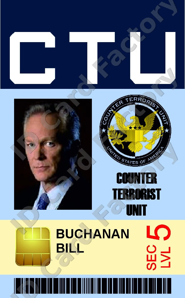 Bill Buchanan | 24 CTU Counter Terrorist Unit ID Card | ID Card Factory