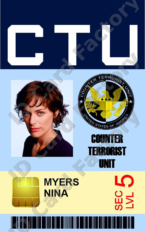 Nina Myers | 24 CTU Counter Terrorist Unit ID Card | ID Card Factory
