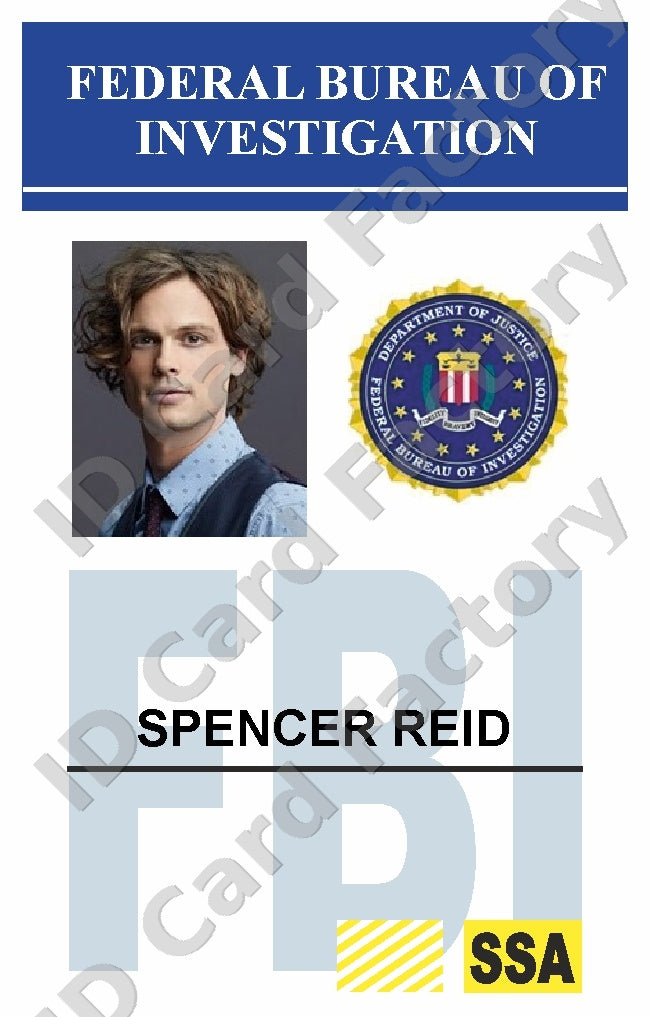 Spencer Reid | Criminal Minds FBI BAU ID Card | ID Card Factory