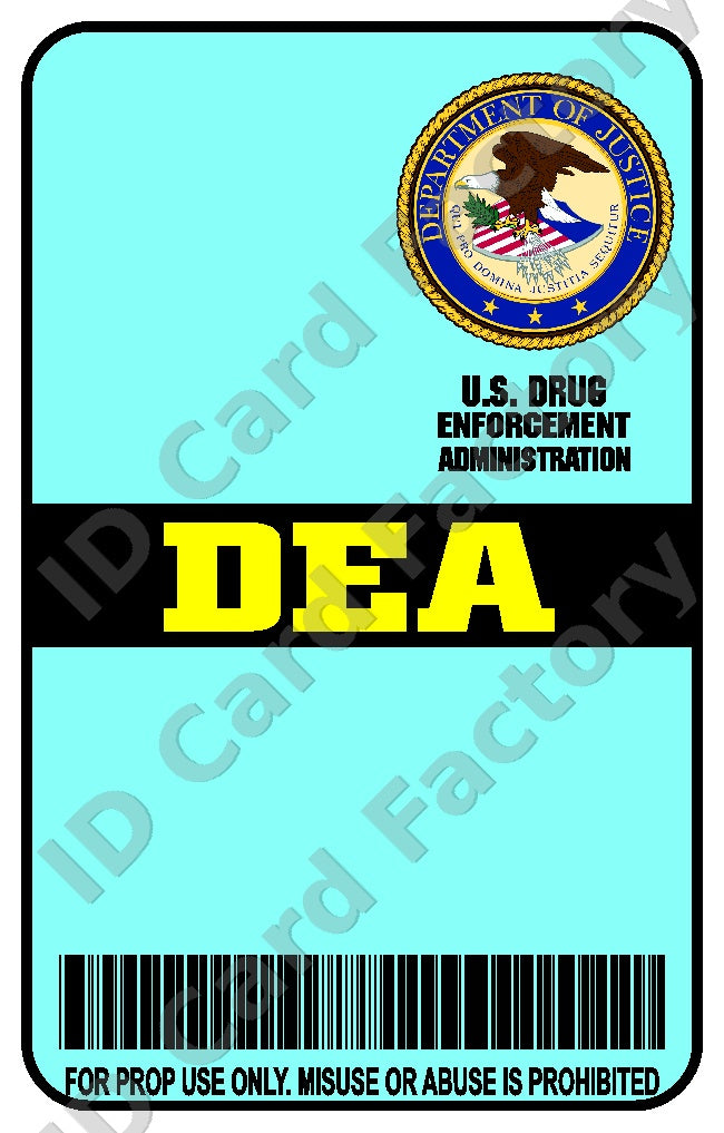 DEA Agent ID Card | Personalised | ID Card Factory