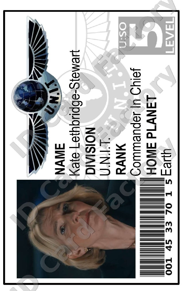 Kate Stewart | Doctor Who UNIT ID Card (Version 2) | ID Card Factory