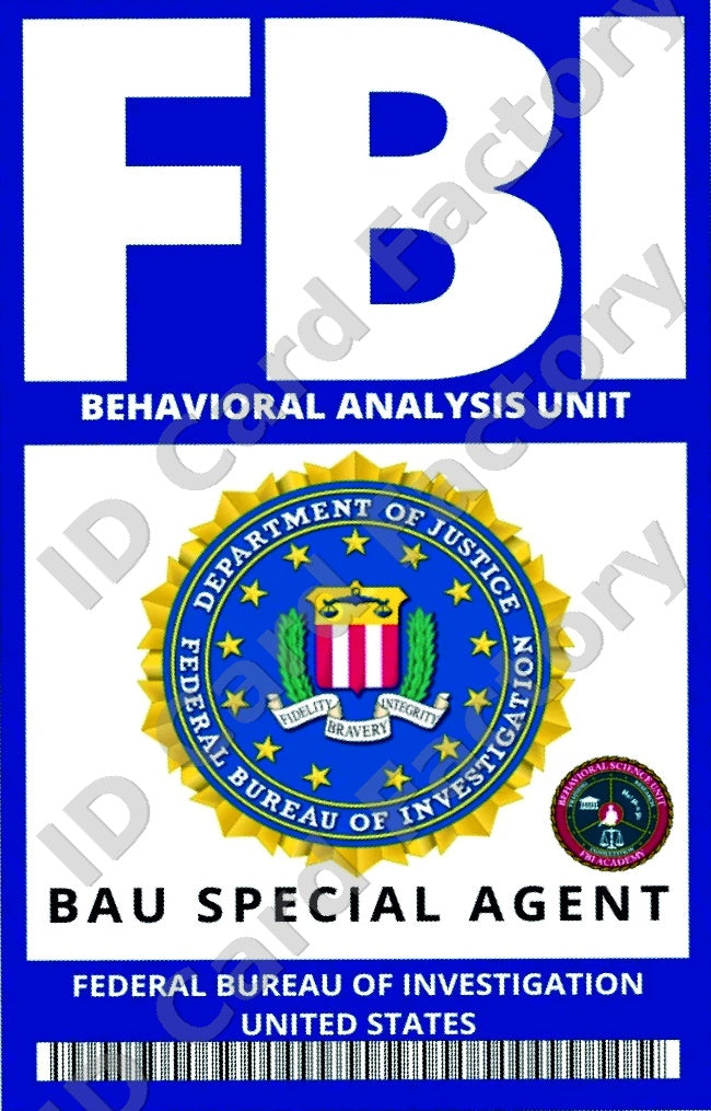 Criminal Minds FBI BAU Special Agent ID Card | | ID Card Factory