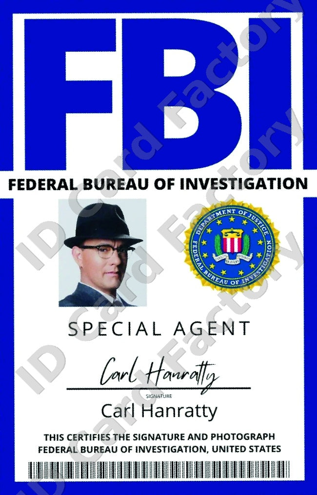 Carl Hanratty | Catch Me If You Can FBI Special Agent ID | ID Card Factory