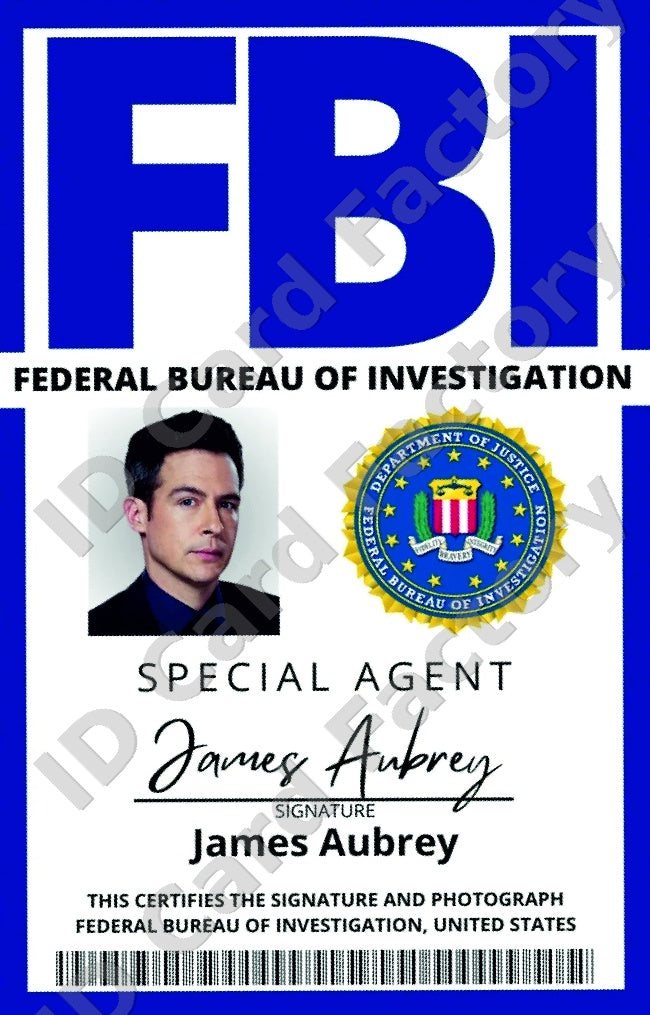 James Aubrey | Bones FBI ID Card | ID Card Factory