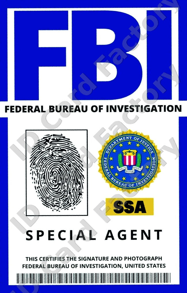 FBI SSA Special Agent ID Card | | ID Card Factory
