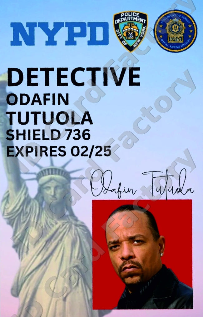 Odafin Tutuola | Law & Order SVU NYPD ID Card | ID Card Factory