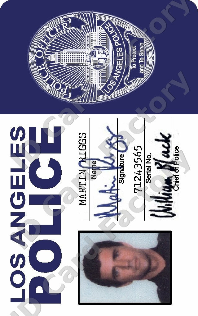 Martin Riggs | Lethal Weapon LAPD Police ID | ID Card Factory