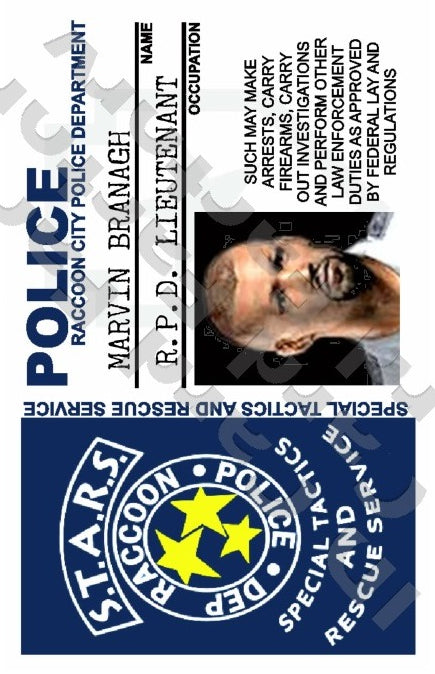 Marvin Branagh | Raccoon City Police Department ID Card | Resident Evil | ID Card Factory