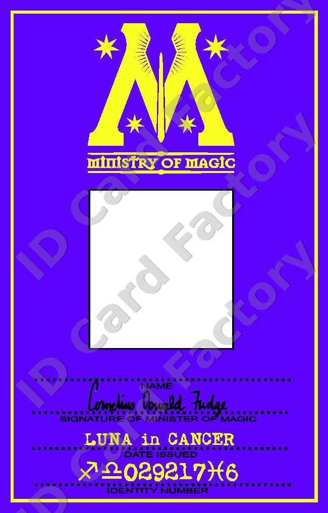 Ministry of Magic ID | Harry Potter | | ID Card Factory