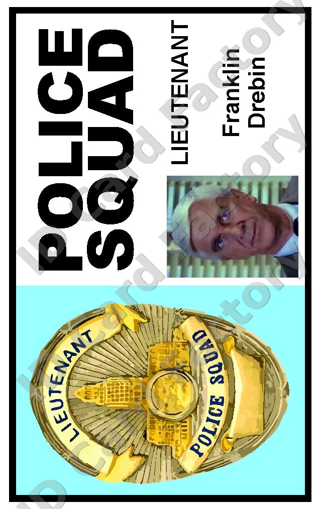 Frank Drebin | Naked Gun Police Squad Lieutenant ID | ID Card Factory