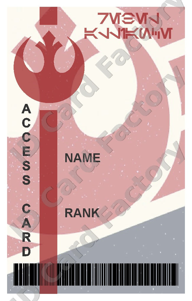 Rebel Alliance Membership Card | Star Wars | Personalised | ID Card Factory