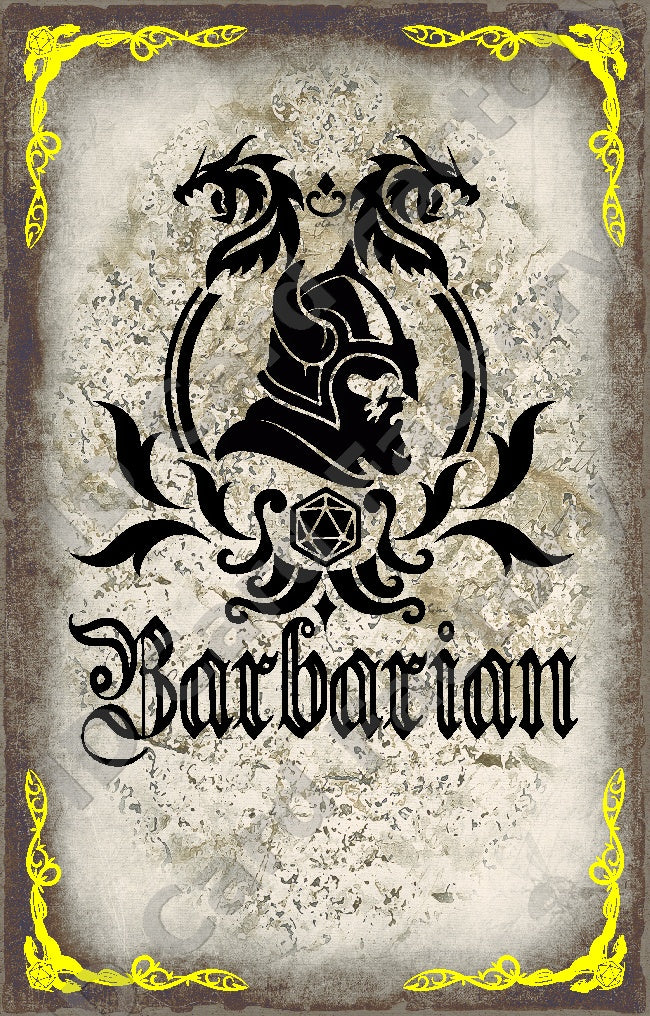 D&D RPG Barbarian Class Card | | ID Card Factory