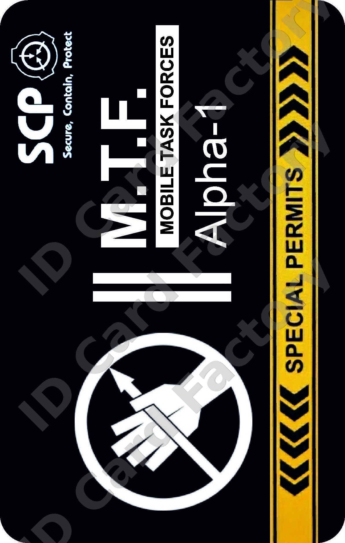 SCP Foundation MTF Alpha-1 Red Right Hand ID Card | ID Card Factory