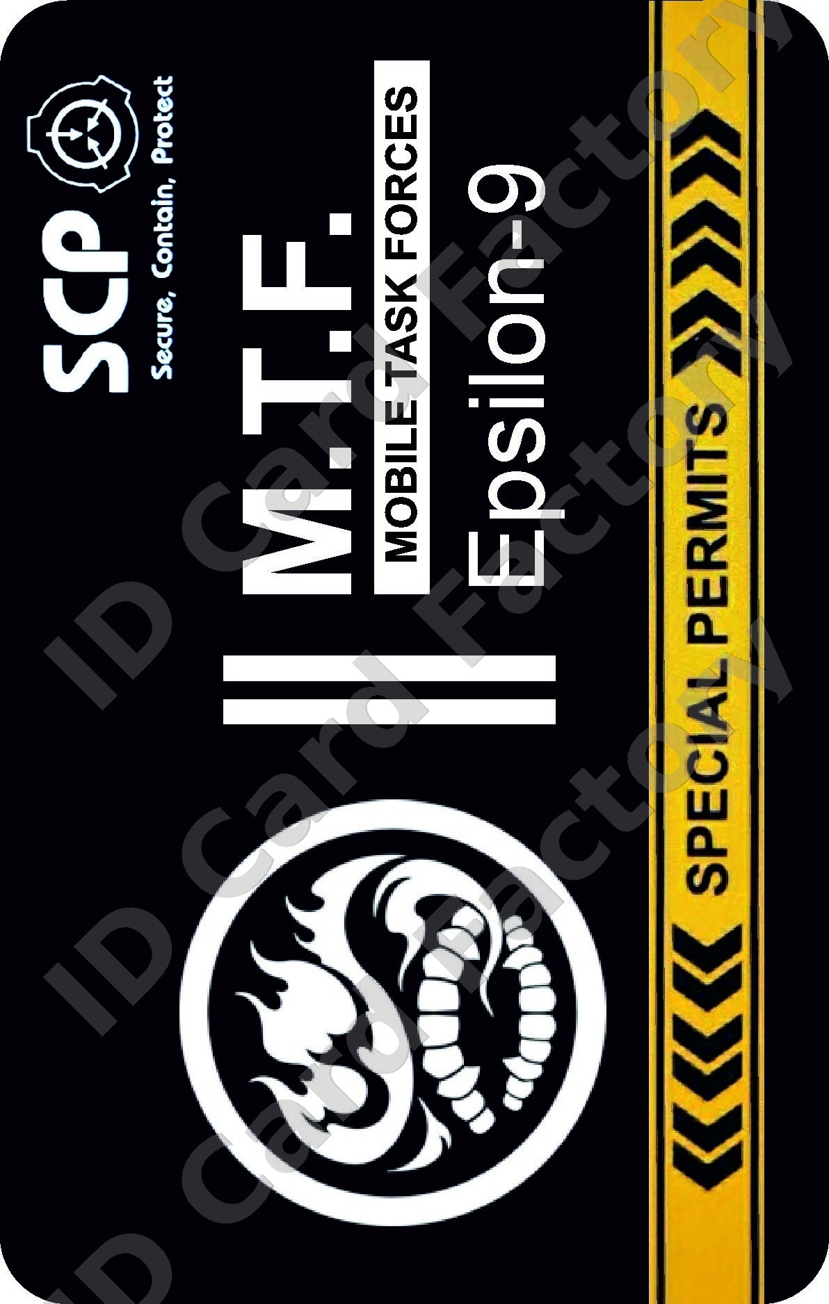 SCP Foundation MTF Epsilon-9 Fire Eaters ID Card | ID Card Factory