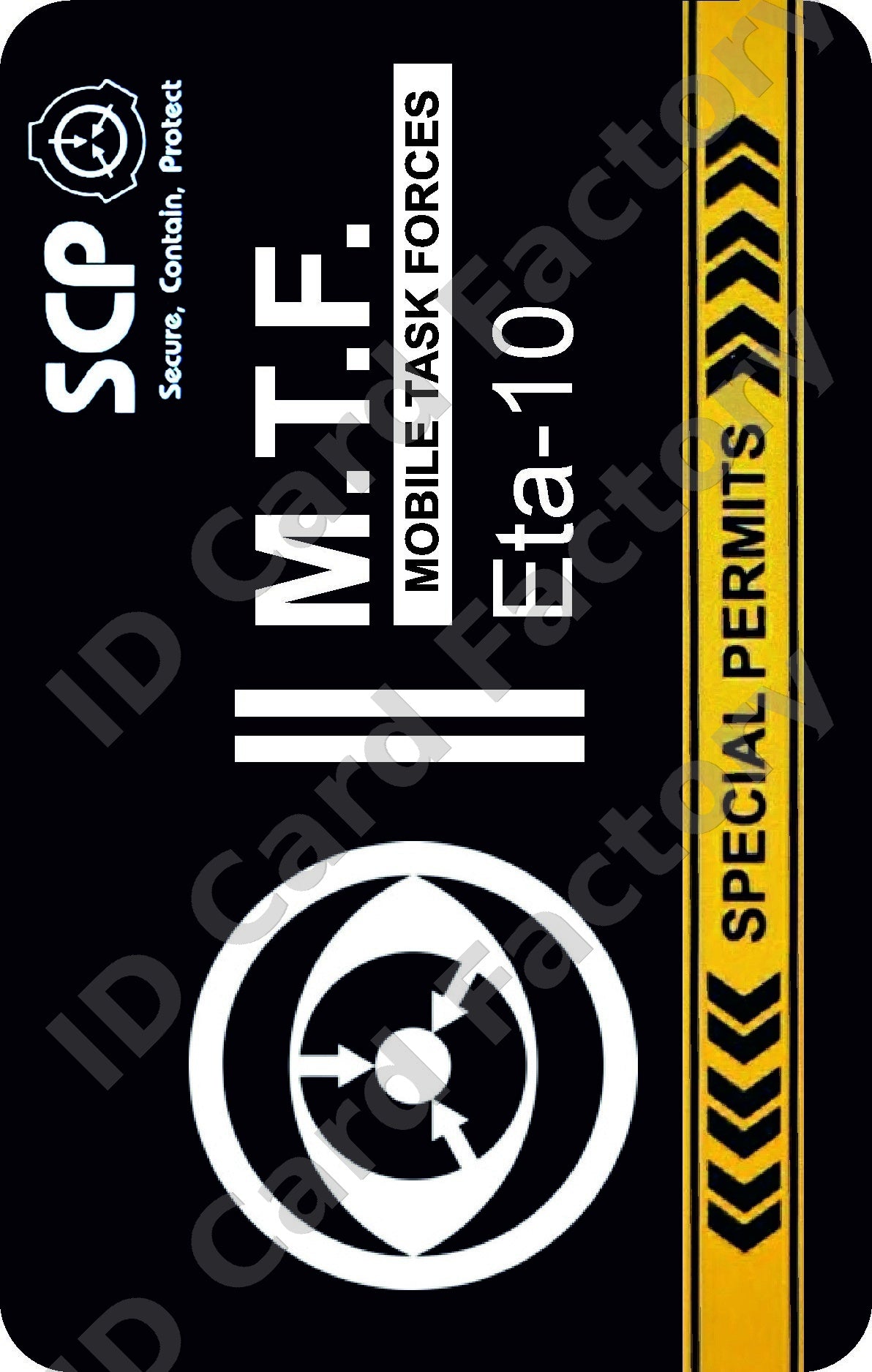SCP Foundation MTF Eta-10 See No Evil ID Card | ID Card Factory