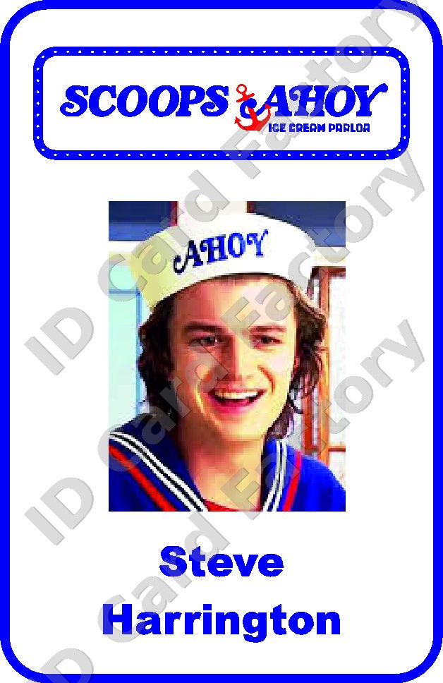 Steve Harrington | Stranger Things Scoops Ahoy ID Card | ID Card Factory