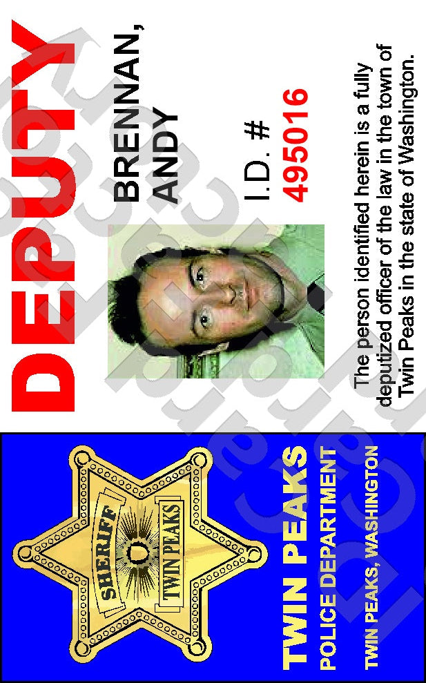 Andy Brennan | Twin Peaks Sheriff's Department ID Card | ID Card Factory