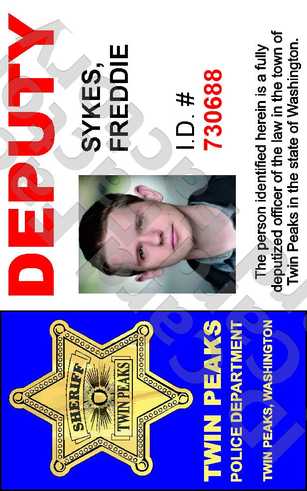 Freddie Sykes | Twin Peaks Sheriff's Department ID Card | ID Card Factory