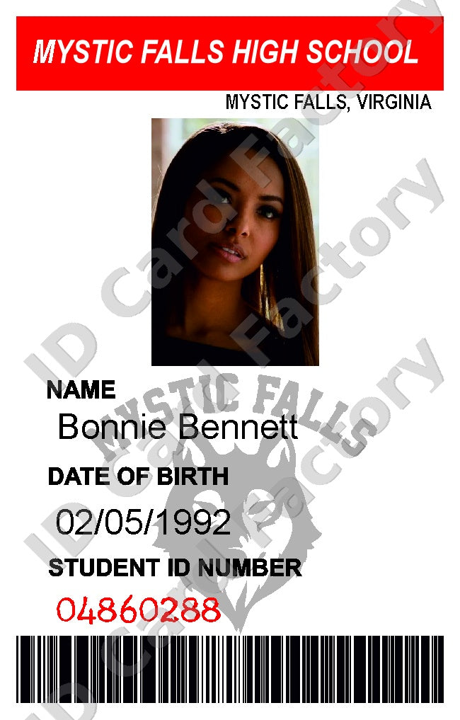 Bonnie Bennett | The Vampire Diaries Mystic Falls ID Card | ID Card Factory