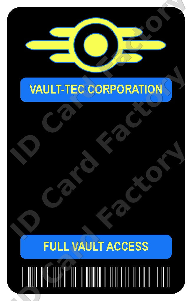 Fallout Vault-Tec Full Vault Access Card | Personalised | ID Card Factory