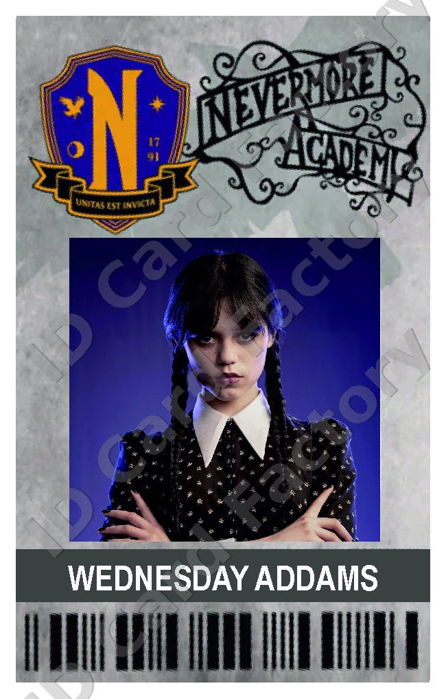 Wednesday Addams | Wednesday Nevermore Academy ID Card | ID Card Factory