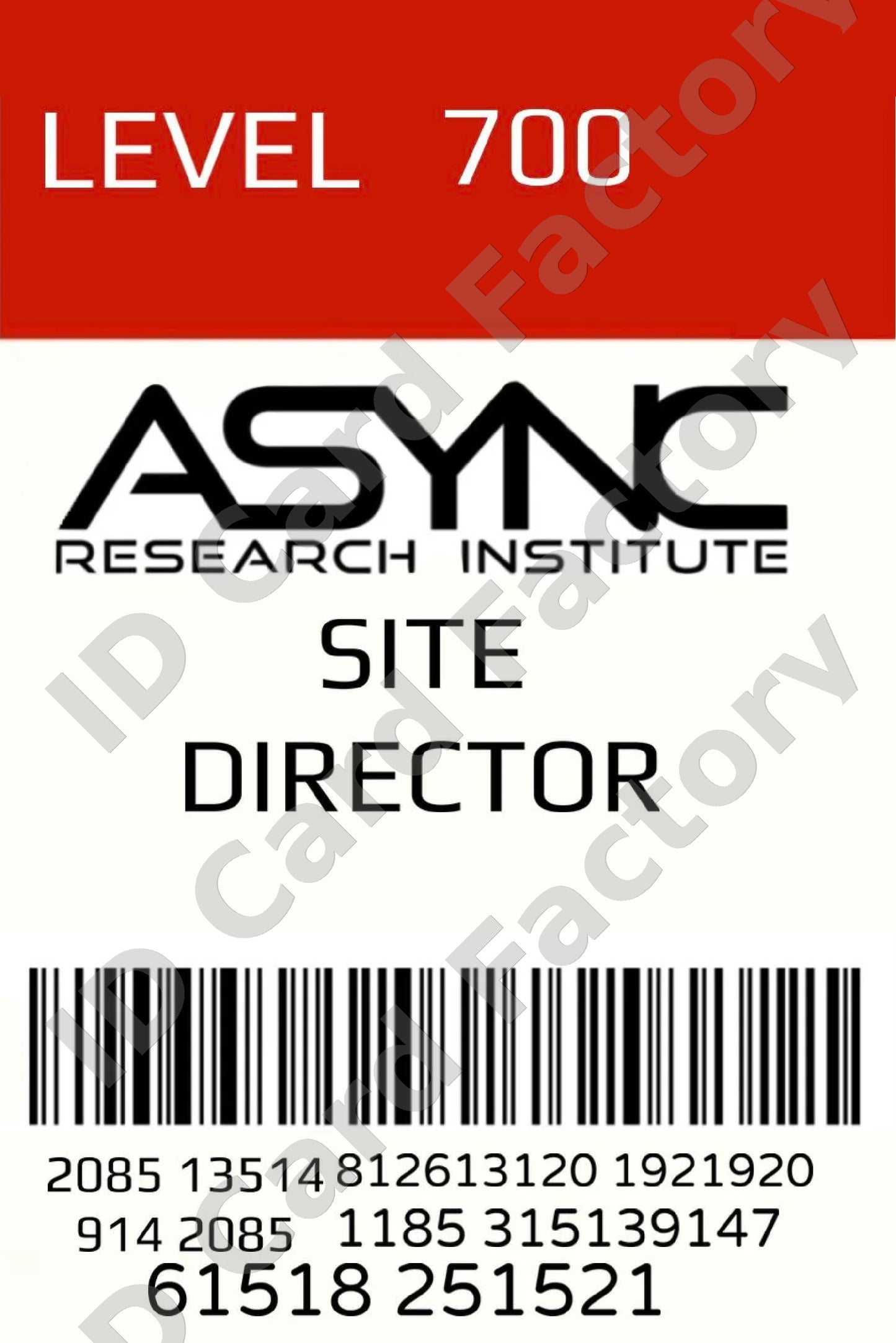 ASync Research Institute Site Director ID Card | | ID Card Factory