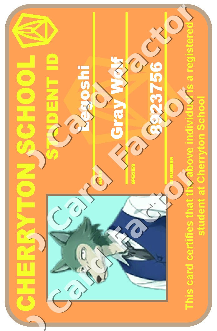 Legoshi | Beastars Cherryton Student ID | ID Card Factory