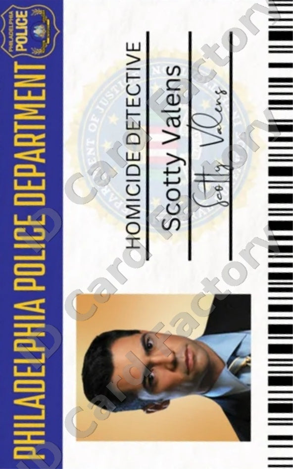 Scotty Valens | Cold Case Philadelphia PD ID Card | ID Card Factory
