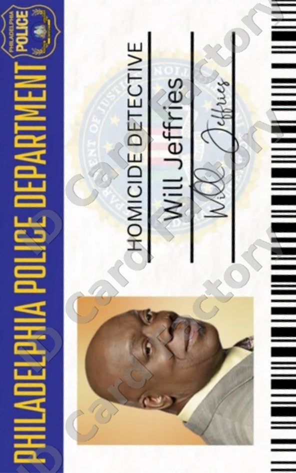 Will Jeffries | Cold Case Philadelphia PD ID Card | ID Card Factory