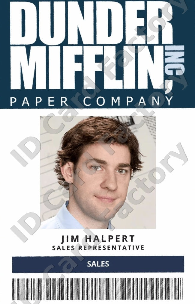 Jim Halpert | The Office Dunder Mifflin ID Card | ID Card Factory