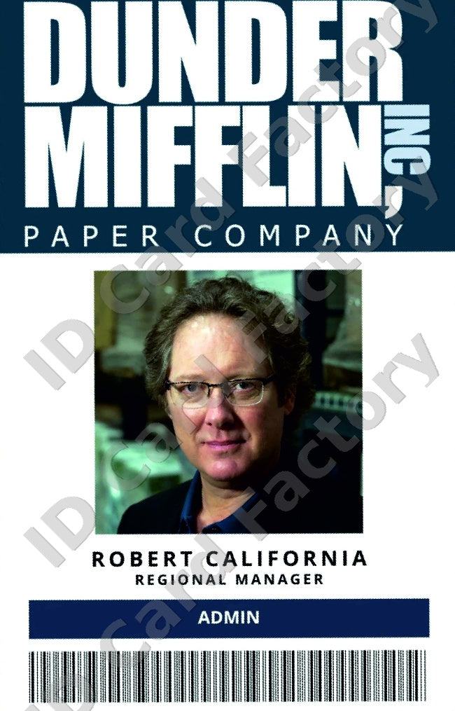 Robert California | The Office Dunder Mifflin ID Card | ID Card Factory