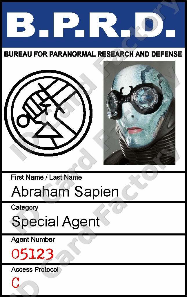 Abe Sapien | Hellboy BPRD Special Agent ID | ID Card Factory