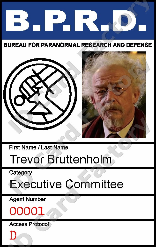 Professor Bruttenholm | Hellboy BPRD ID | ID Card Factory