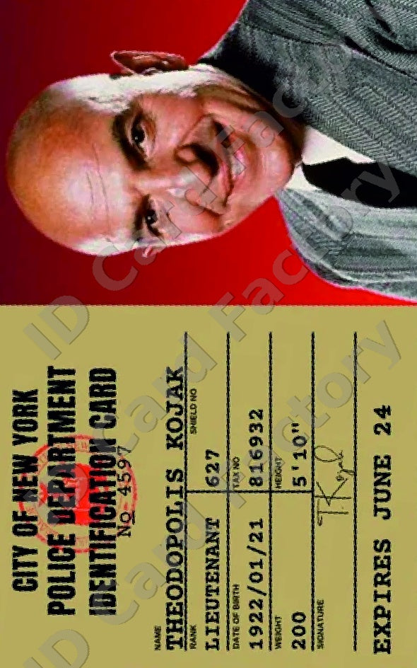 Kojak | NYPD Detective ID Card | ID Card Factory