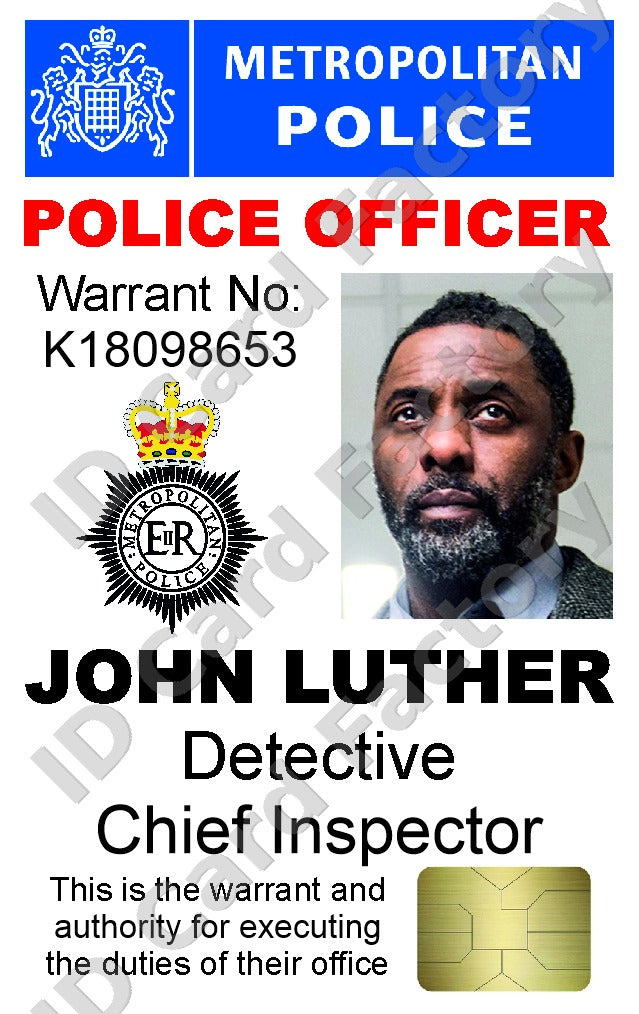 John Luther | Metropolitan Police Detective Chief Inspector ID Card | ID Card Factory