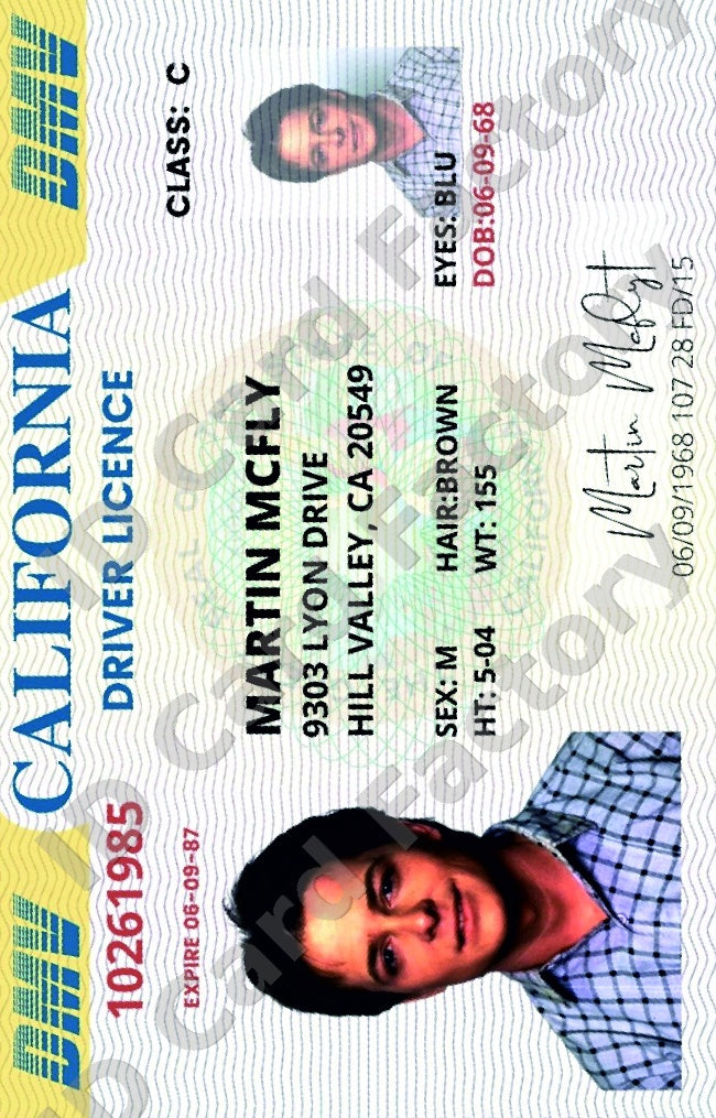 Marty McFly | Back to the Future California Driver Licence | ID Card Factory