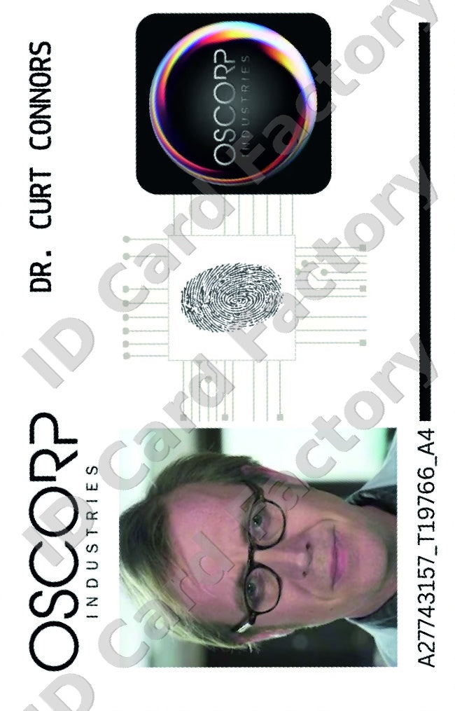 Curt Connors | Oscorp Industries Researcher ID | Spider-Man | ID Card Factory