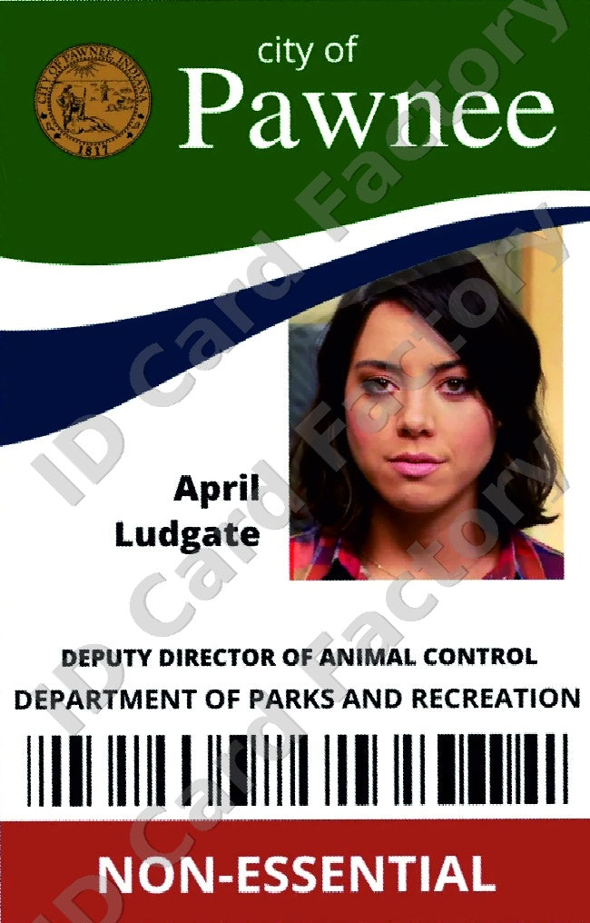 April Ludgate | Parks and Recreation Pawnee ID Card | ID Card Factory