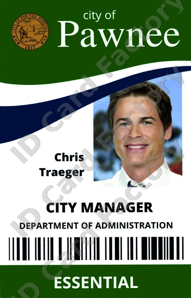 Chris Traeger | Parks and Recreation Pawnee ID Card | ID Card Factory