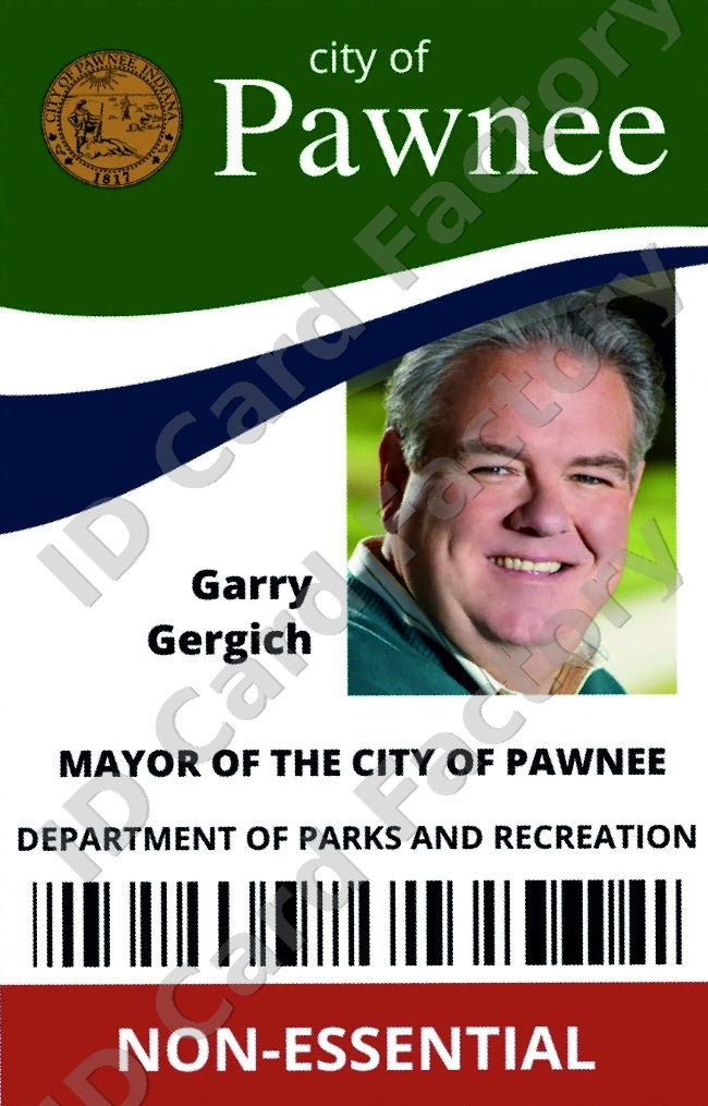 Garry Gergich | Parks and Recreation Pawnee ID Card | ID Card Factory