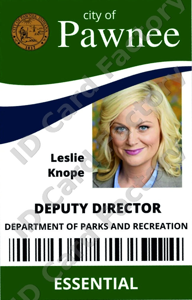 Leslie Knope | Parks and Recreation Pawnee ID Card | ID Card Factory