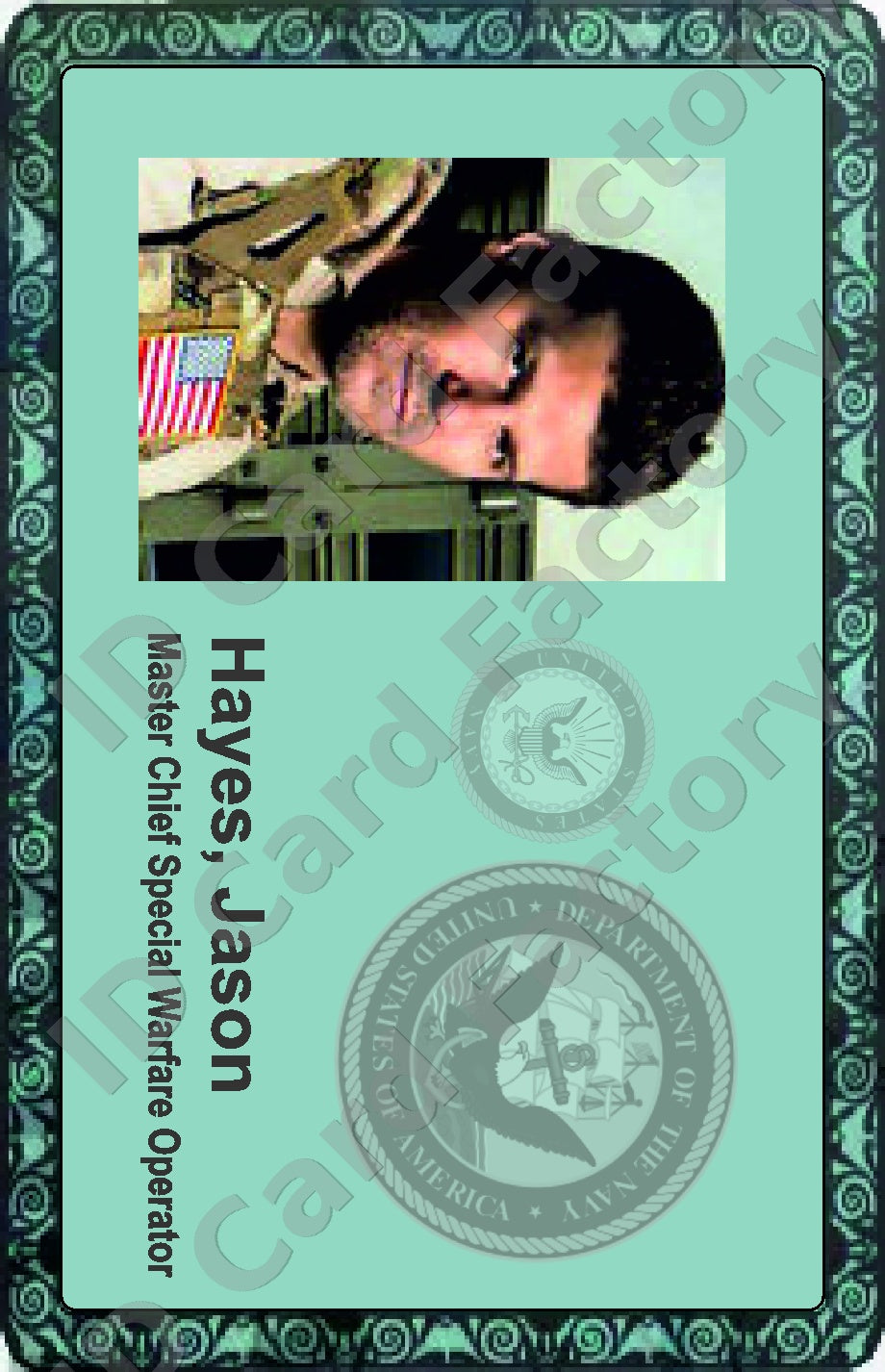 Jason Hayes | SEAL Team Bravo ID Card | ID Card Factory