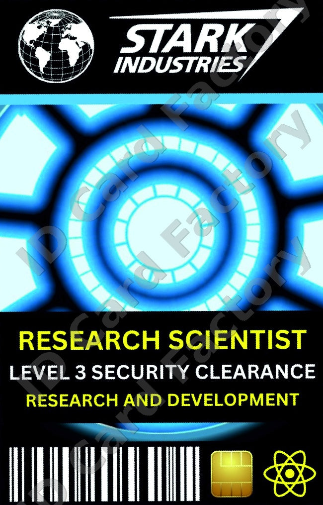 Stark Industries Research Scientist ID | Iron Man Marvel | | ID Card Factory