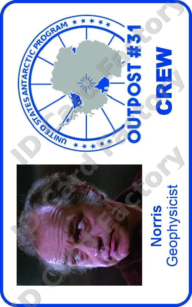 Norris | The Thing Outpost 31 Crew ID Card | ID Card Factory