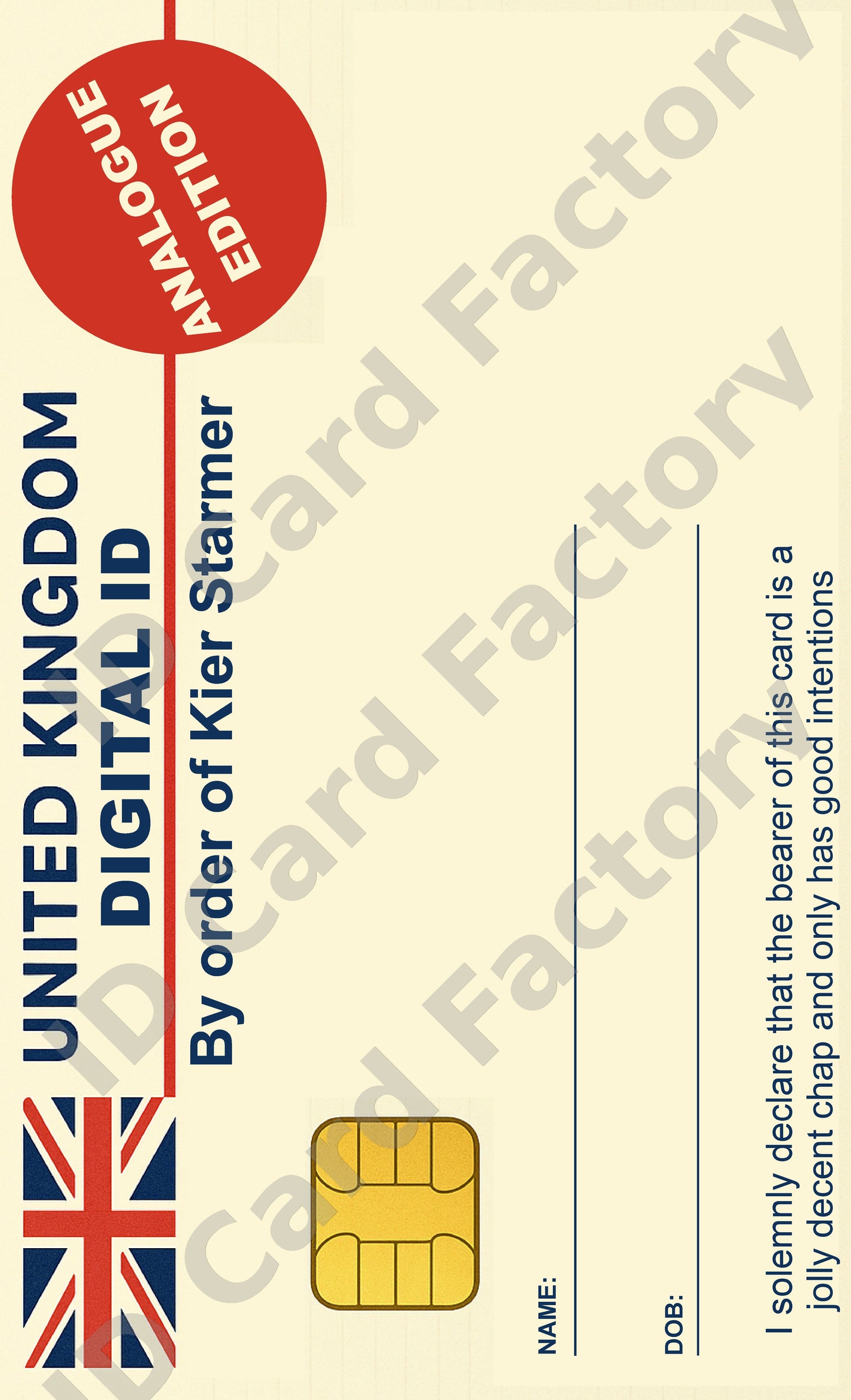 UK Digital ID Card | Personalised | Analogue Edition | ID Card Factory