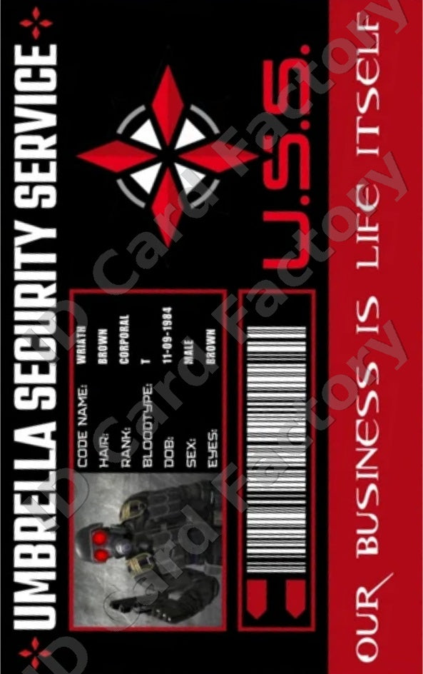 Resident Evil Umbrella Corporation Security Service ID Card | | ID Card Factory