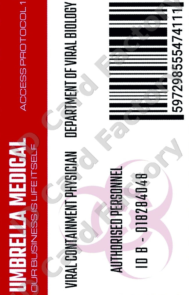 Resident Evil Umbrella Corporation Viral Containment Physician ID Card | | ID Card Factory