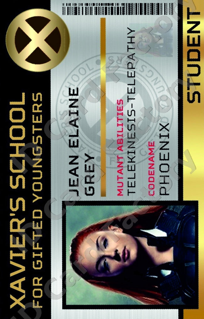 Jean Grey Phoenix | Xavier's School for Gifted Youngsters ID | X-Men | ID Card Factory