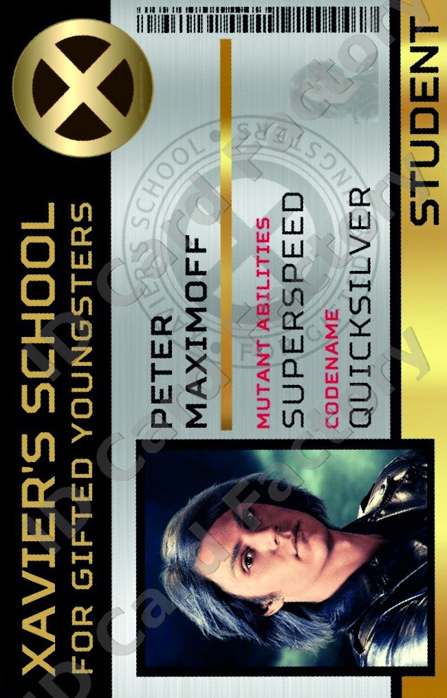 Quicksilver | Xavier's School for Gifted Youngsters ID | X-Men | ID Card Factory