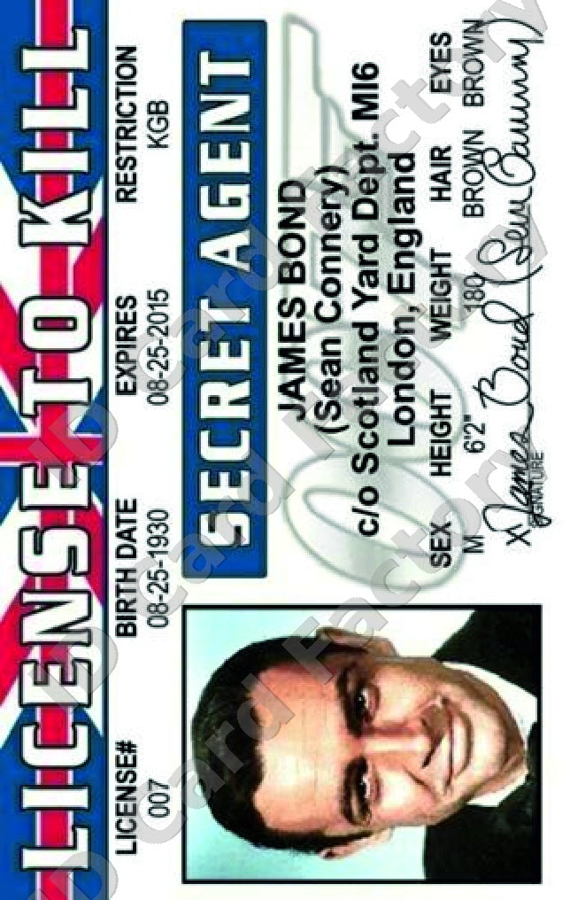 James Bond 007 | Sean Connery | Licence to Kill | ID Card Factory